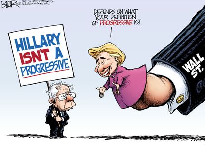 Political Cartoon U.S. Hillary Progressive