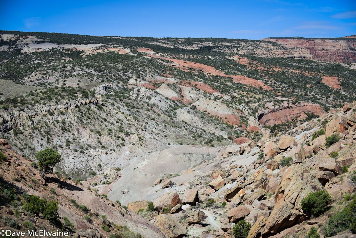 The terrain was highly technical including a descent into this valley