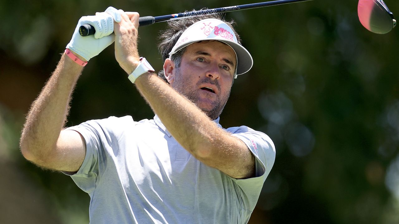 Bubba Watson takes a shot during LIV Golf Andalucia