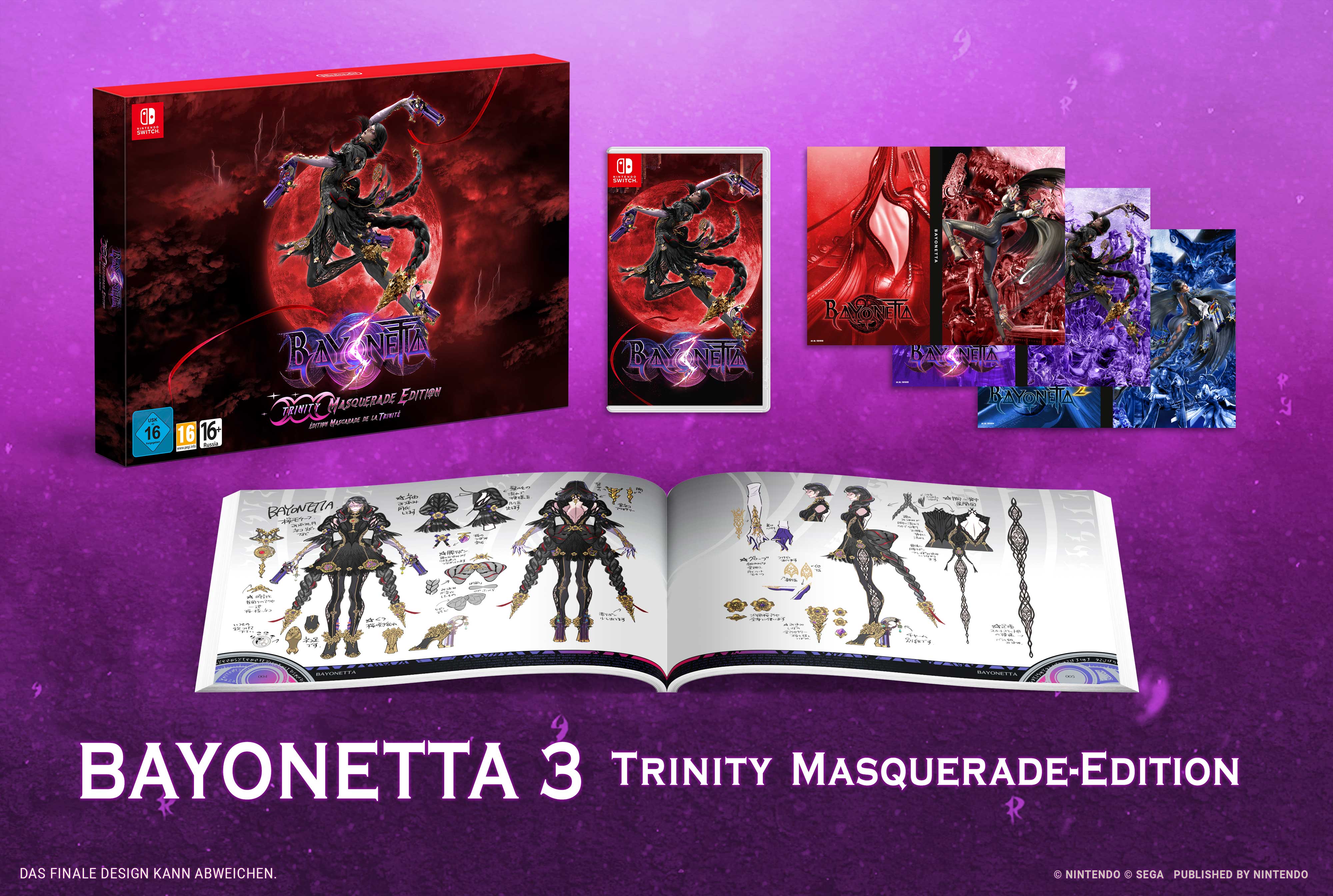 Die Trinity Masquerade-Edition des 3. Abenteuers kommt mit tollen Konzeptzeichnungen, einem schicken Karton und einigen anderen Goodies daher.