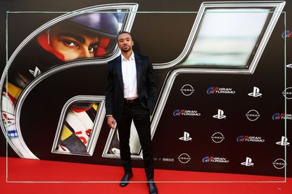 Jann Mardenborough on the red carpet at the Gran Turismo premiere