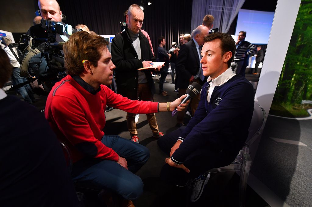 Yves Lampaert was also on interview duty
