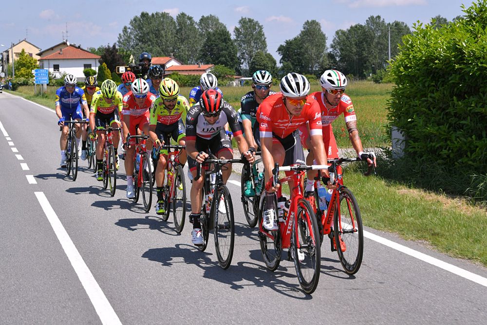 Boy van Poppel (Trek-Segafredo) in a 12-rider breakaway during stage 18 from Abbiategrasso to Prato Nevoso at the Giro d'Italia