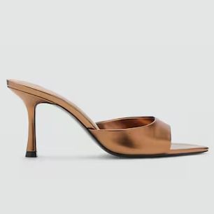 Mango Bronze Mule Heels