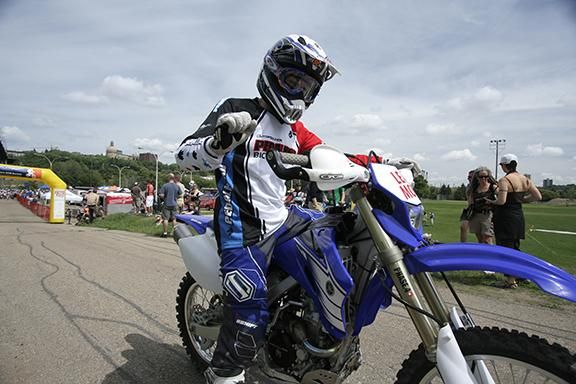 Lead Moto, Ryan Dimitroff, preps for the race