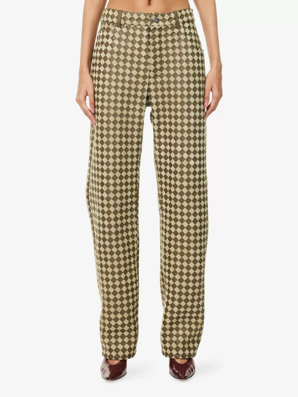 Intrecciato Straight-Leg Suede Trousers - 8