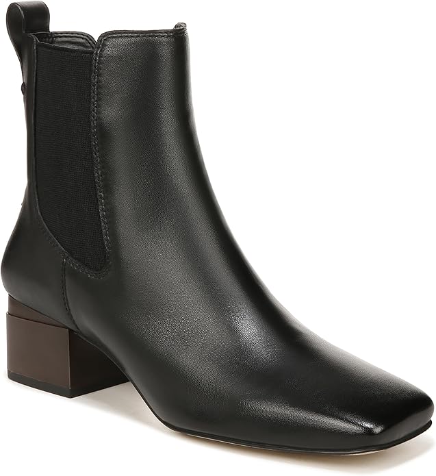 Franco Sarto, Franco Sarto Womens Waxton Square Toe Ankle Bootie Black Leather 8.5 M