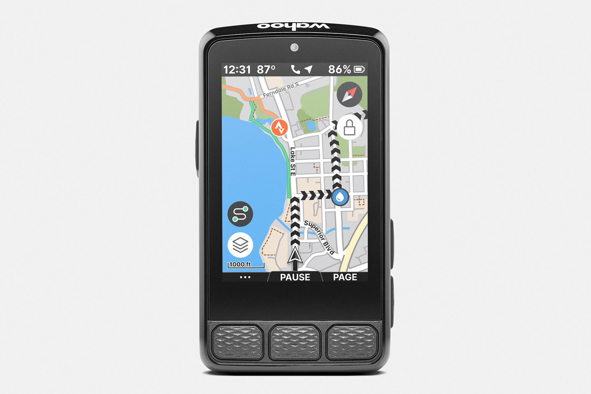 Wahoo Elemnt roam 3 showing navigation screen