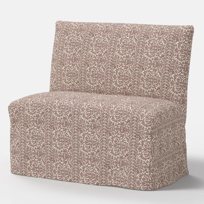 38&quot; Jean Slipcovered Dining Banquette Louisette Floral Brown - Threshold&amp;trade;