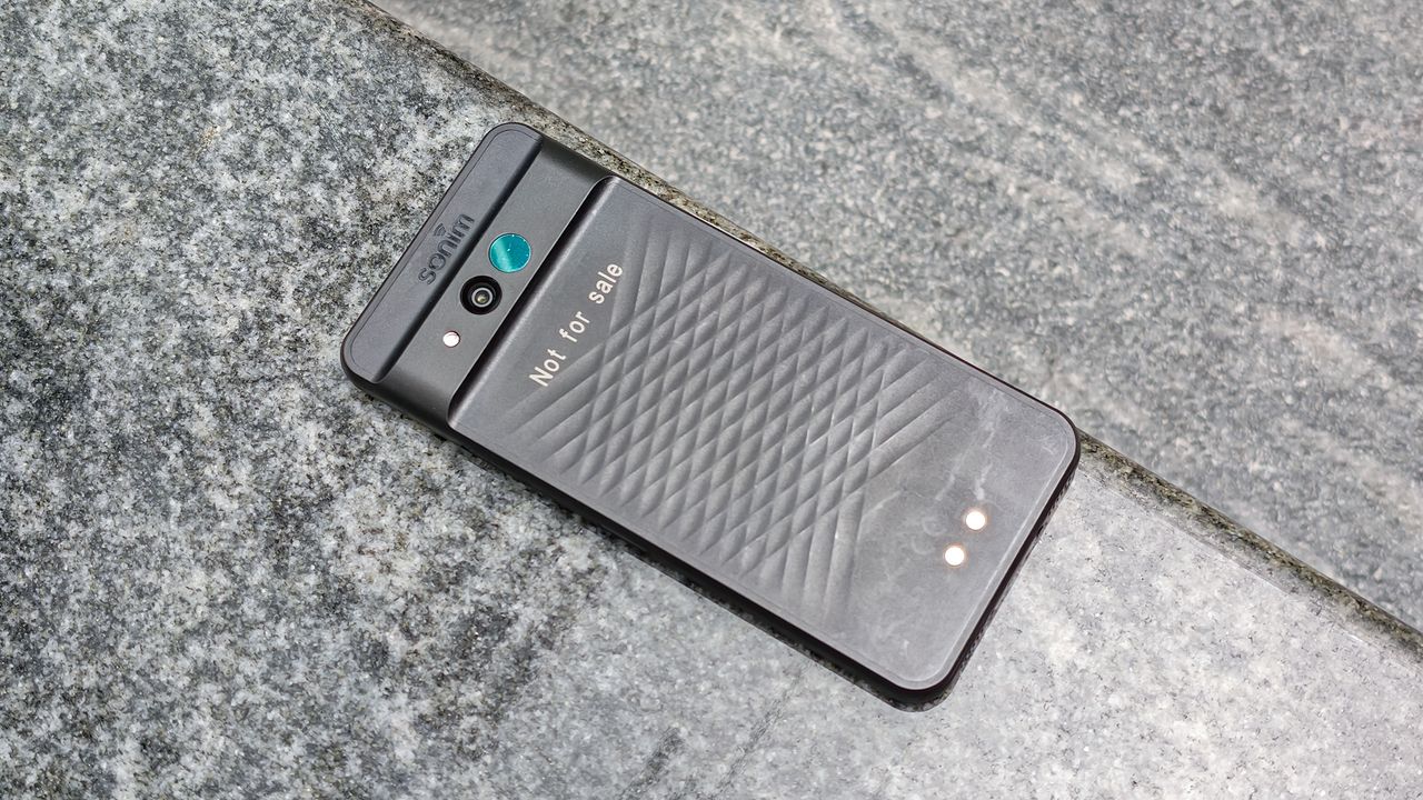 Sonim XP Pro Thermal held in the hand.