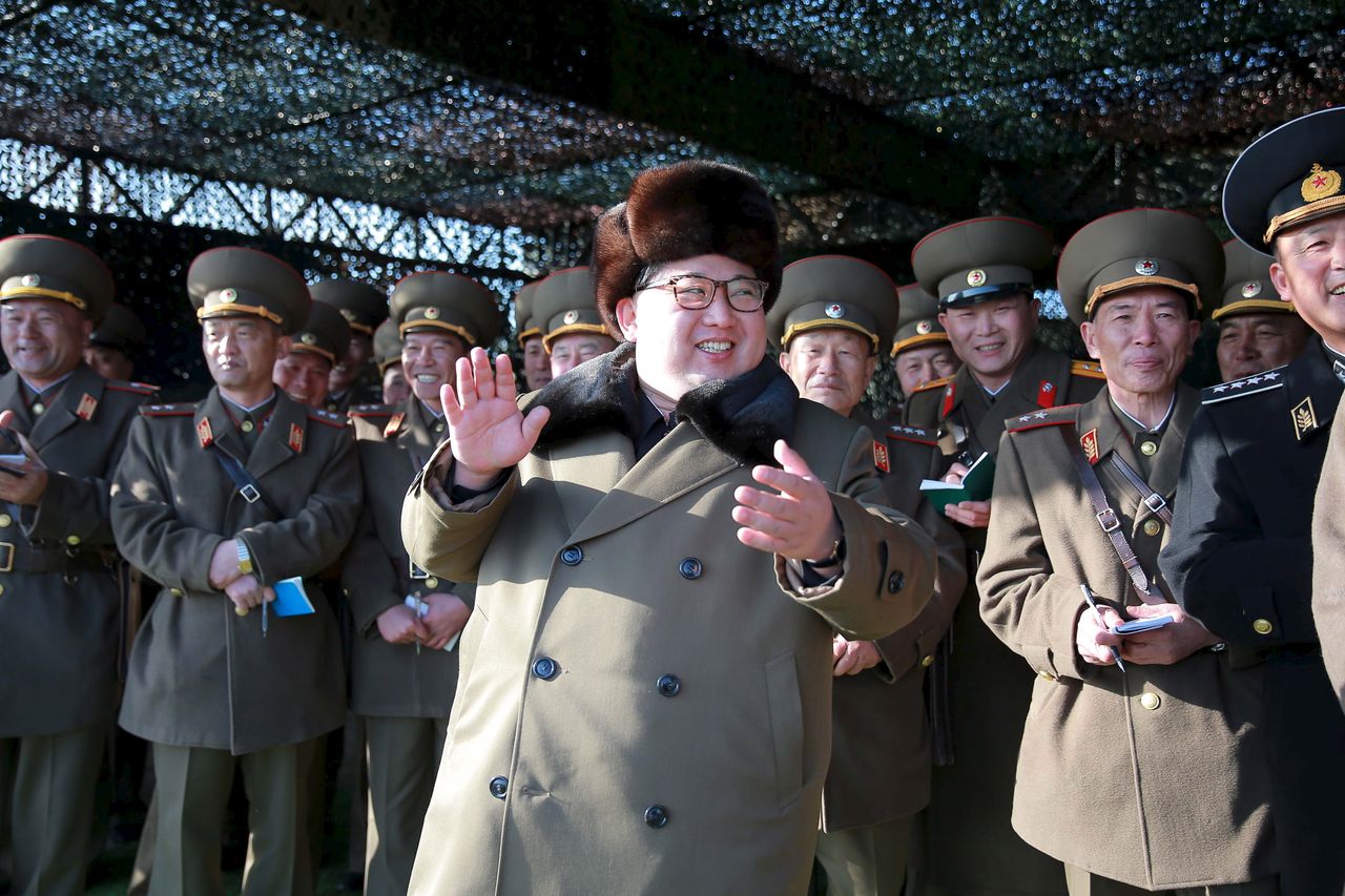 Kim Jong Un looking pleased.