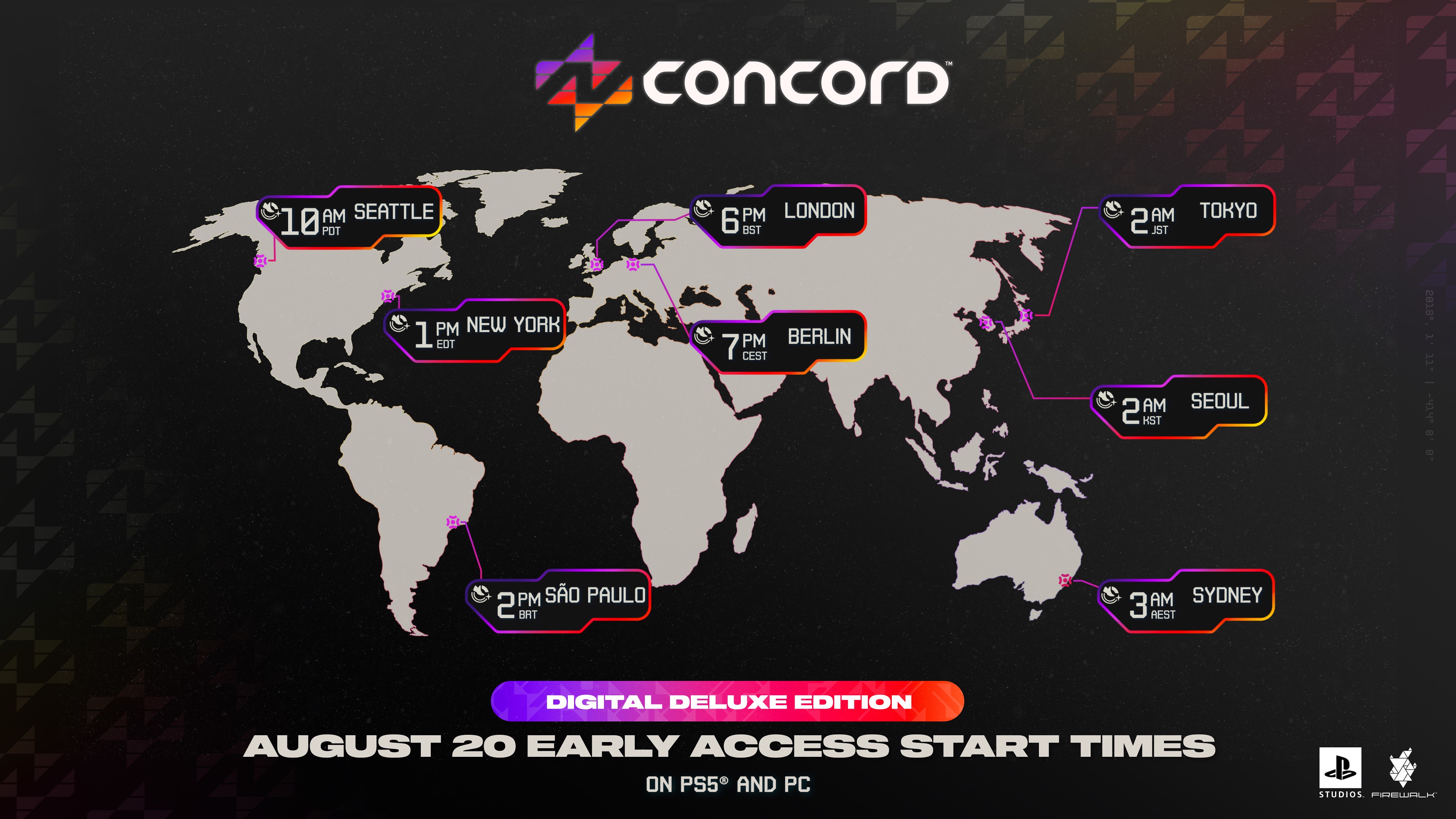 Concord early access global launch times