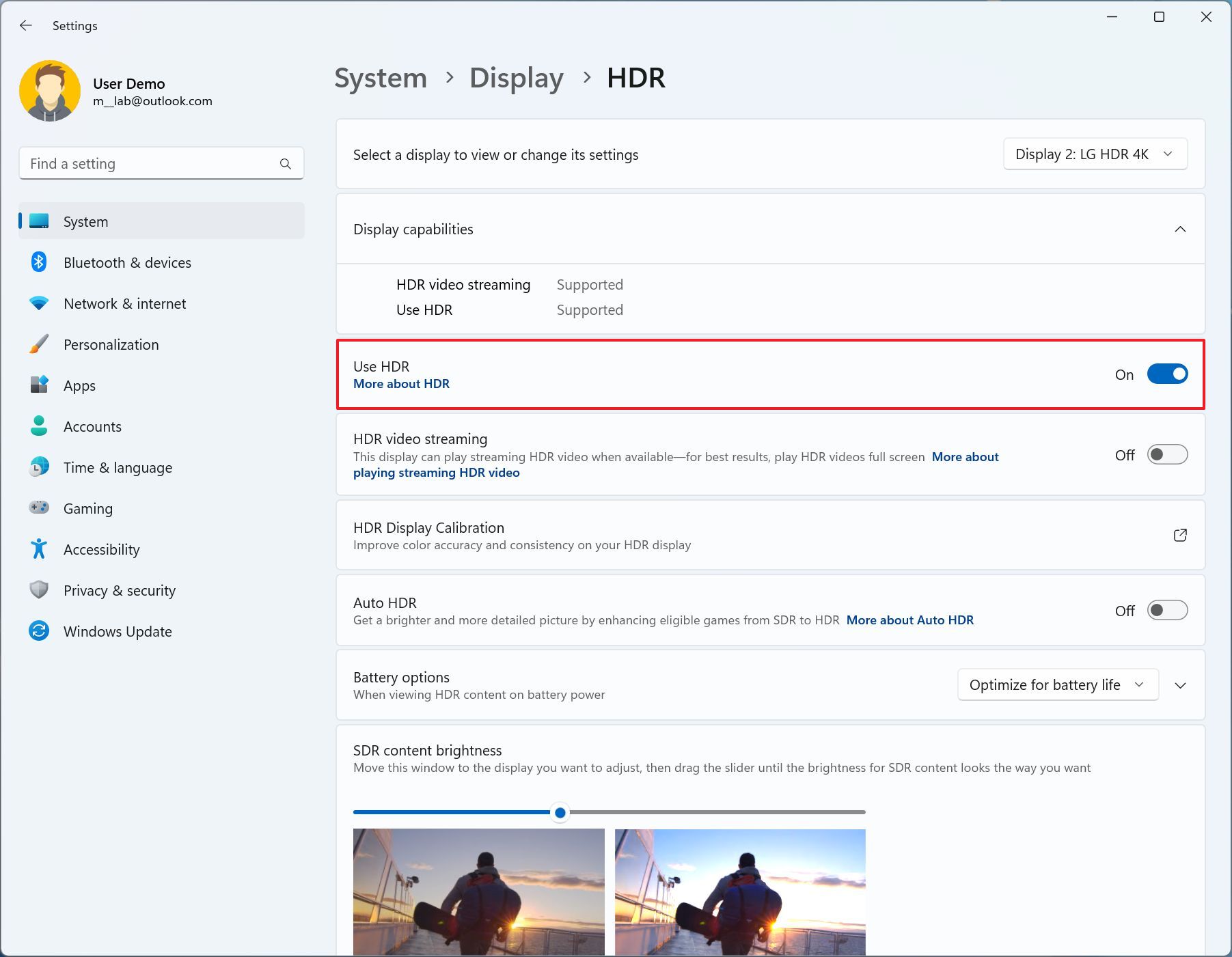 Enable HDR on Windows 11