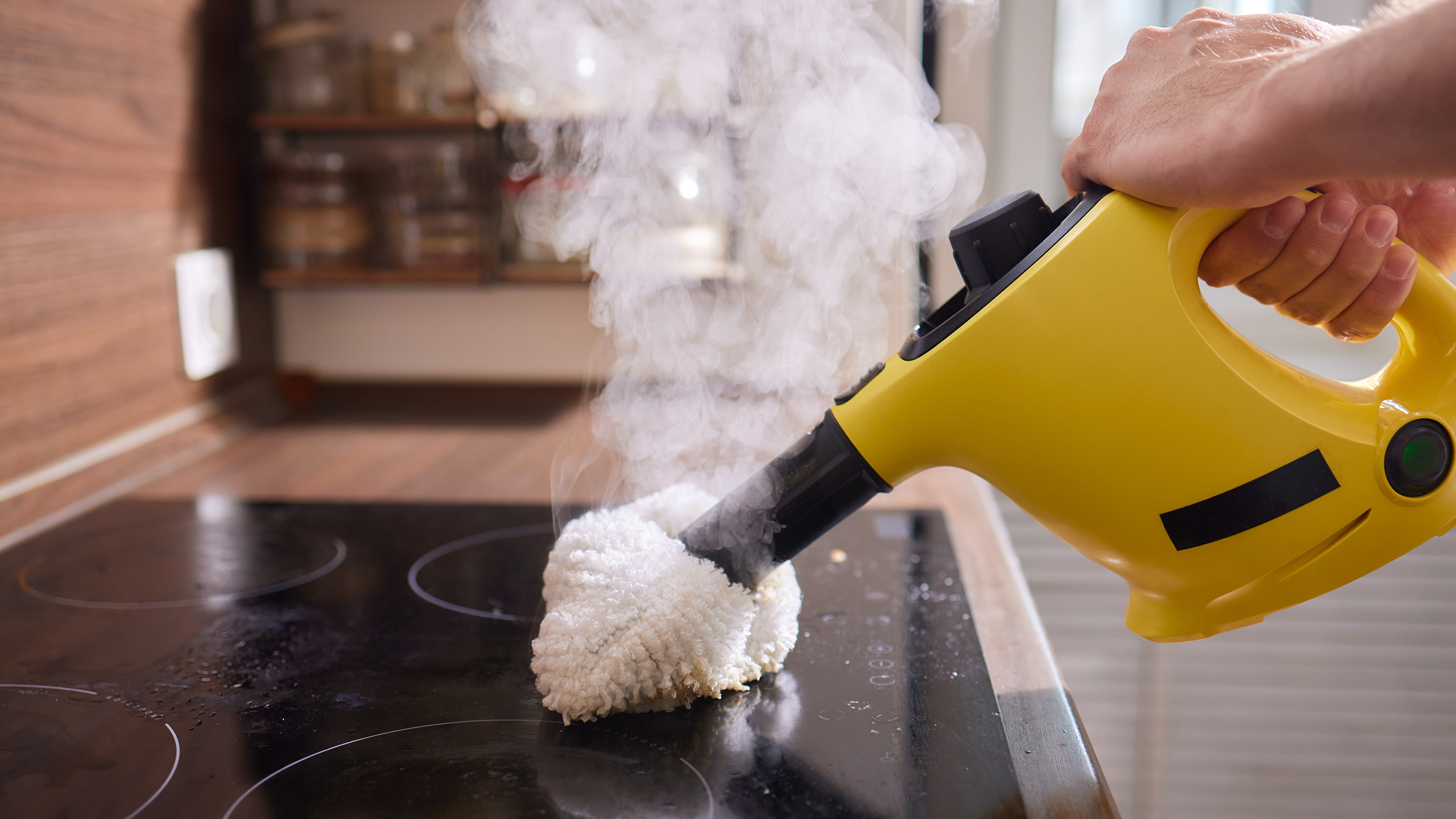 steam cleaning a stove