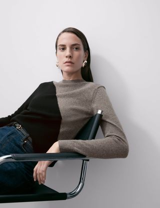 Pure Cashmere Colour Block Jumper