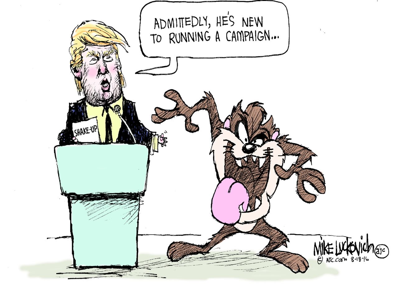 Political cartoon US election 2016 Trump&amp;#039;s new campaign manager