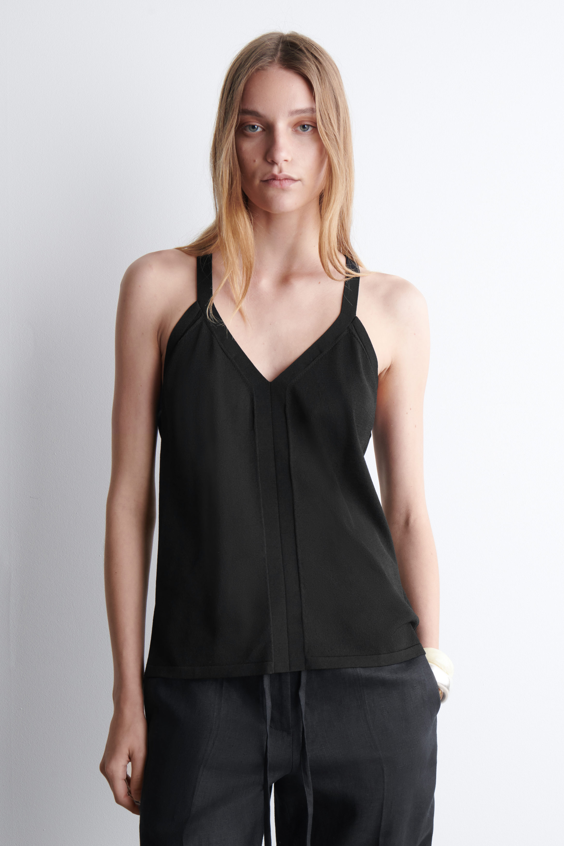 Knitted V-Neck Tank Top