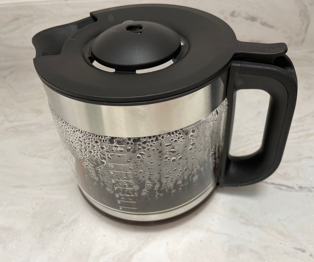 KitchenAid Drip Coffee Maker carafe filled with coffee
