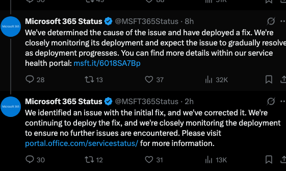 X post from Microsoft