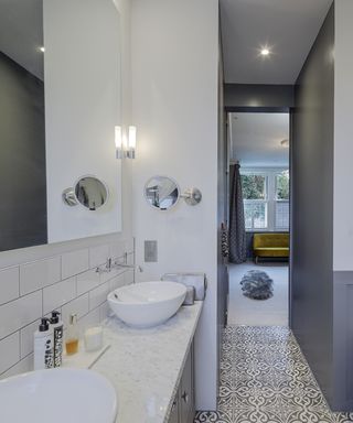ensuite bathroom with twin basins