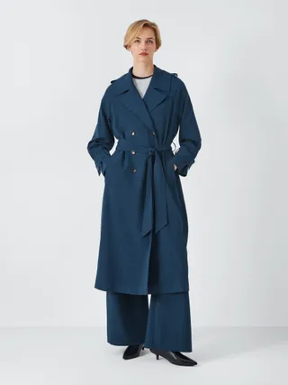 John Lewis Anyday Lightweight Trench Coat, Navy