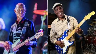 Bassist Michael Rhodes of Joe Bonamassa performs on stage at Humphrey's on July 27, 2018 in San Diego, California. Blues guitarist Buddy Guy visits the SiriusXM Studios on July 24, 2018 in New York City.