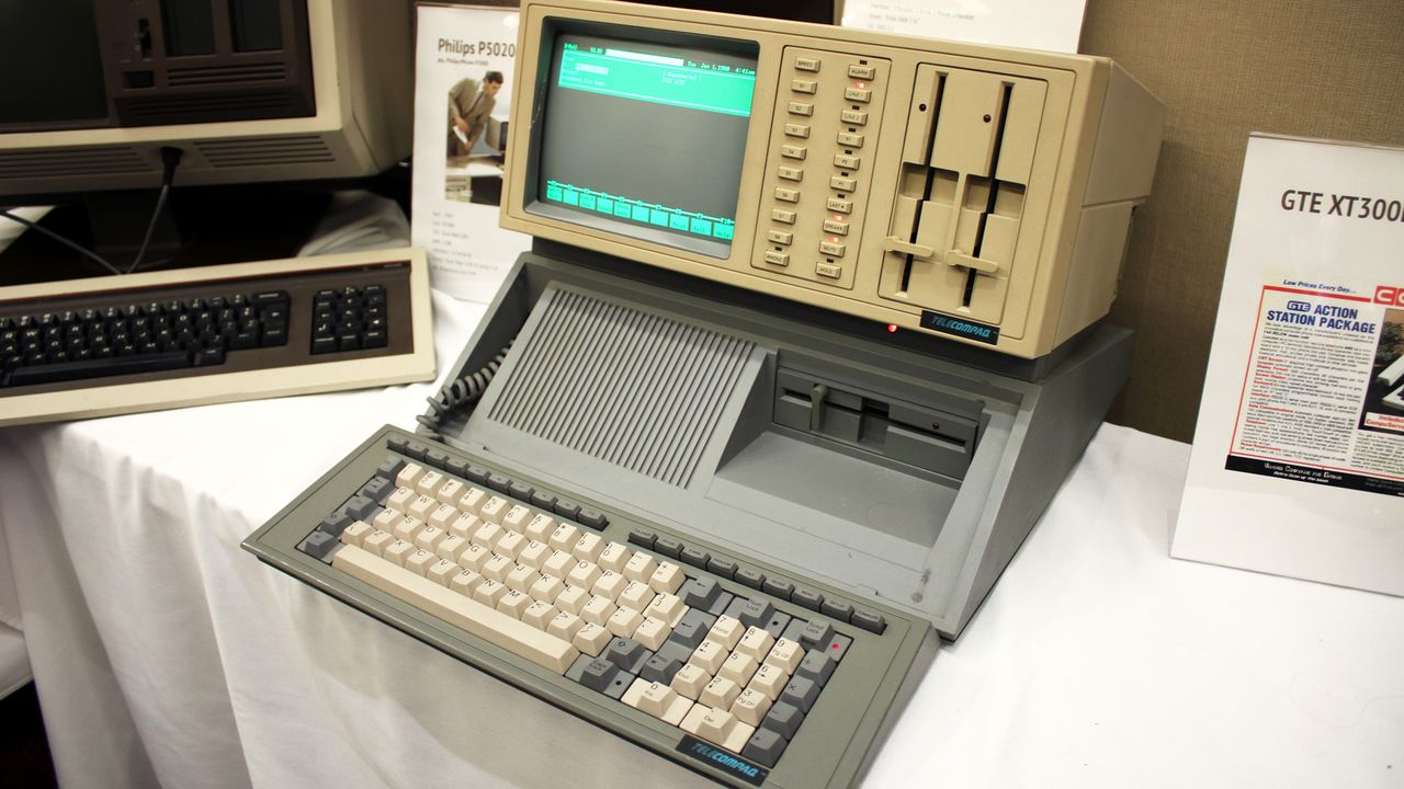 Old computer photographed at the Vintage Computer Festival in February 2025 in Orange, California.