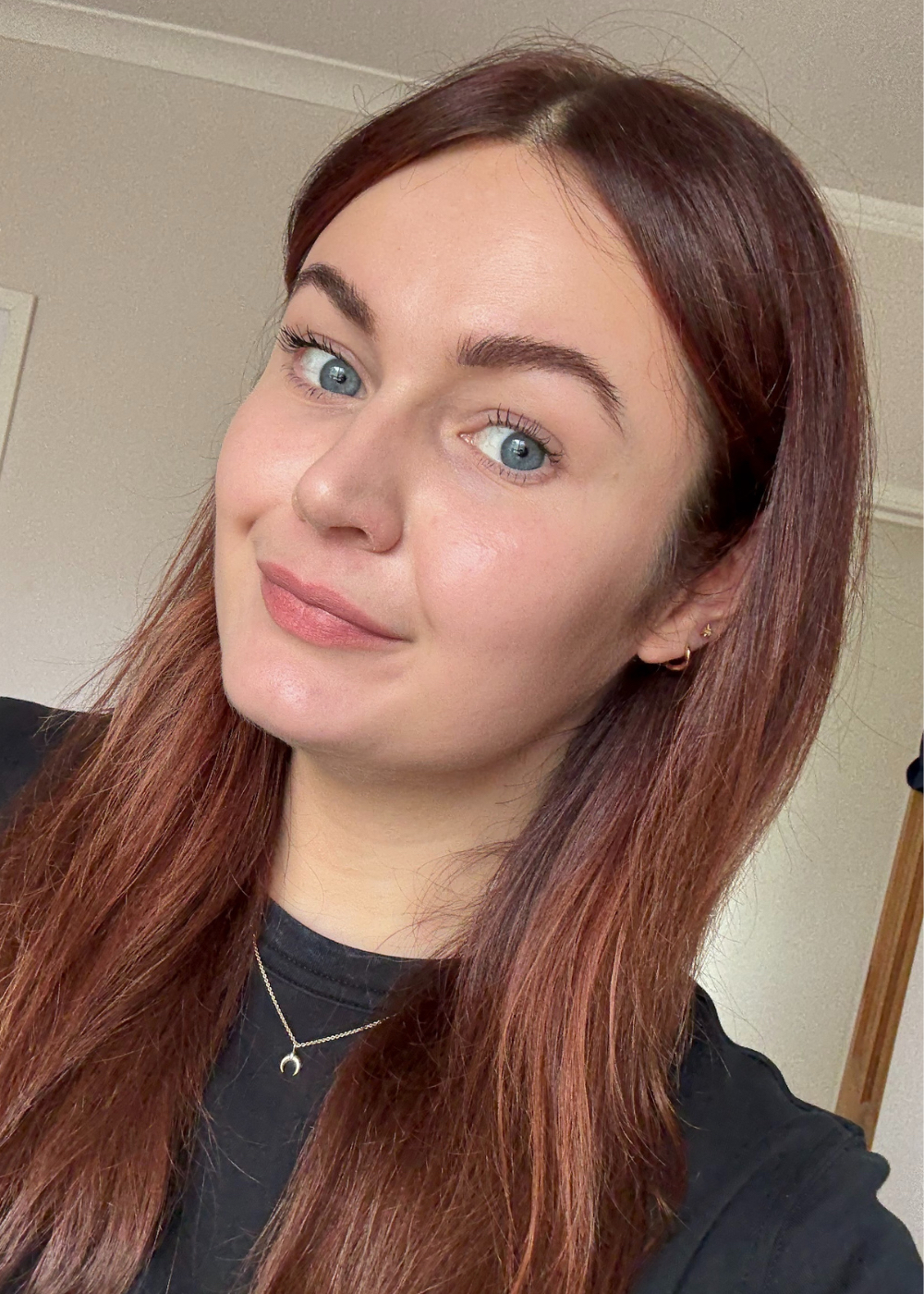 Lucy wearing the Beauty of Joseon Daily Tinted Fluid Sunscreen in LP110