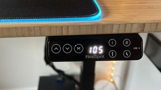 close up on control panel of FlexiSpot E7 Pro standing desk
