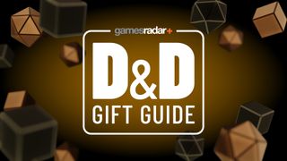 D&D gifts with dice and a brown background