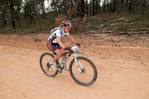 Heather Logie managed a quick smile during the long race.