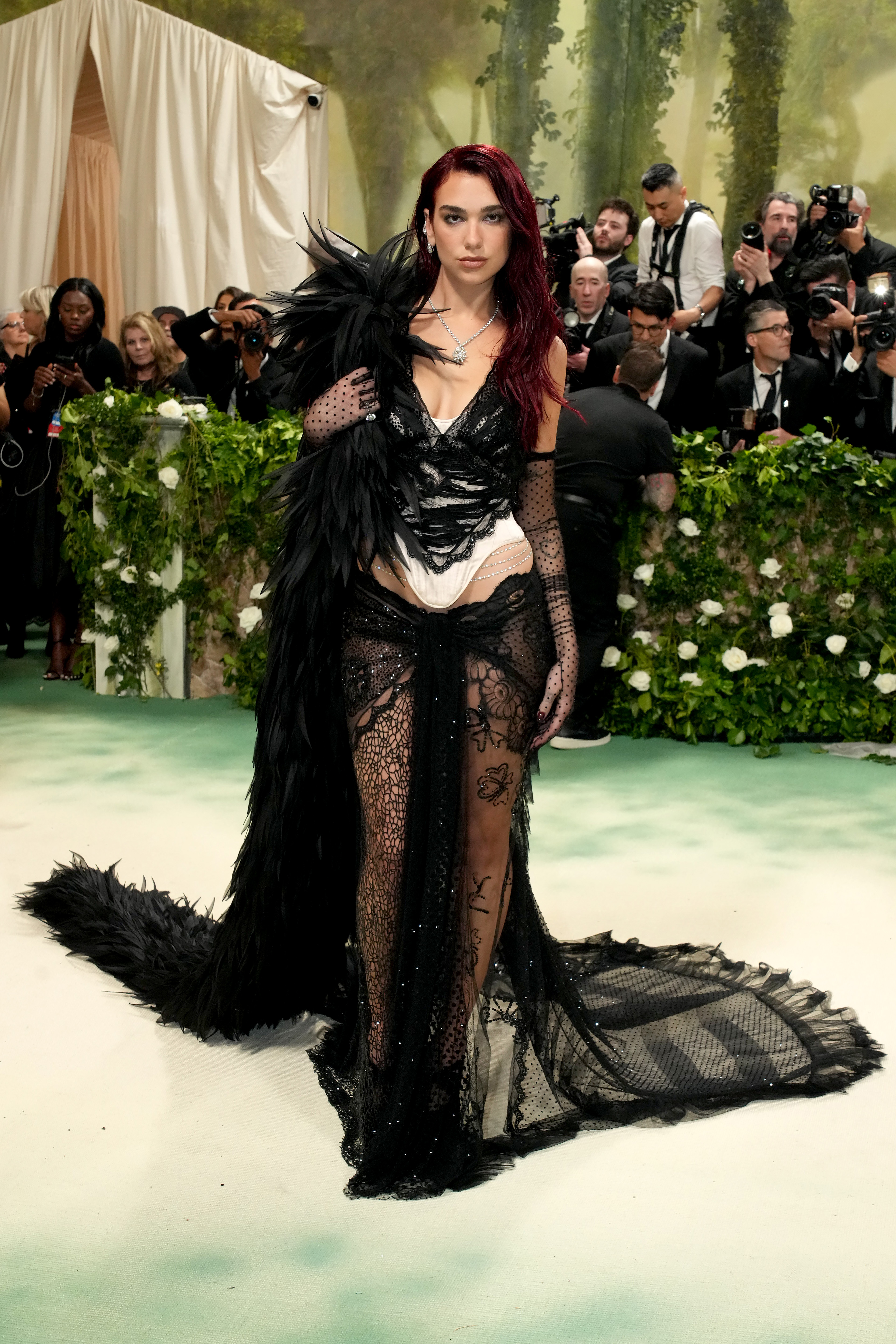 NEW YORK, NEW YORK - MAY 06: Dua Lipa attends the 2024 Met Gala Celebrating "Sleeping Beauties: Reawakening Fashion" at The Metropolitan Museum of Art on May 06, 2024 in New York City. (Photo by Jeff Kravitz/FilmMagic)