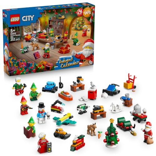 Lego® City Advent Calendar 2026 60510 Santa’s Workshop Decorations - Santa, Mrs. Claus, 3 Elves and Snowman Minifigures - Baby Reindeer Figure - 24 Surprises - Christmas Toy for Kids Aged 5+