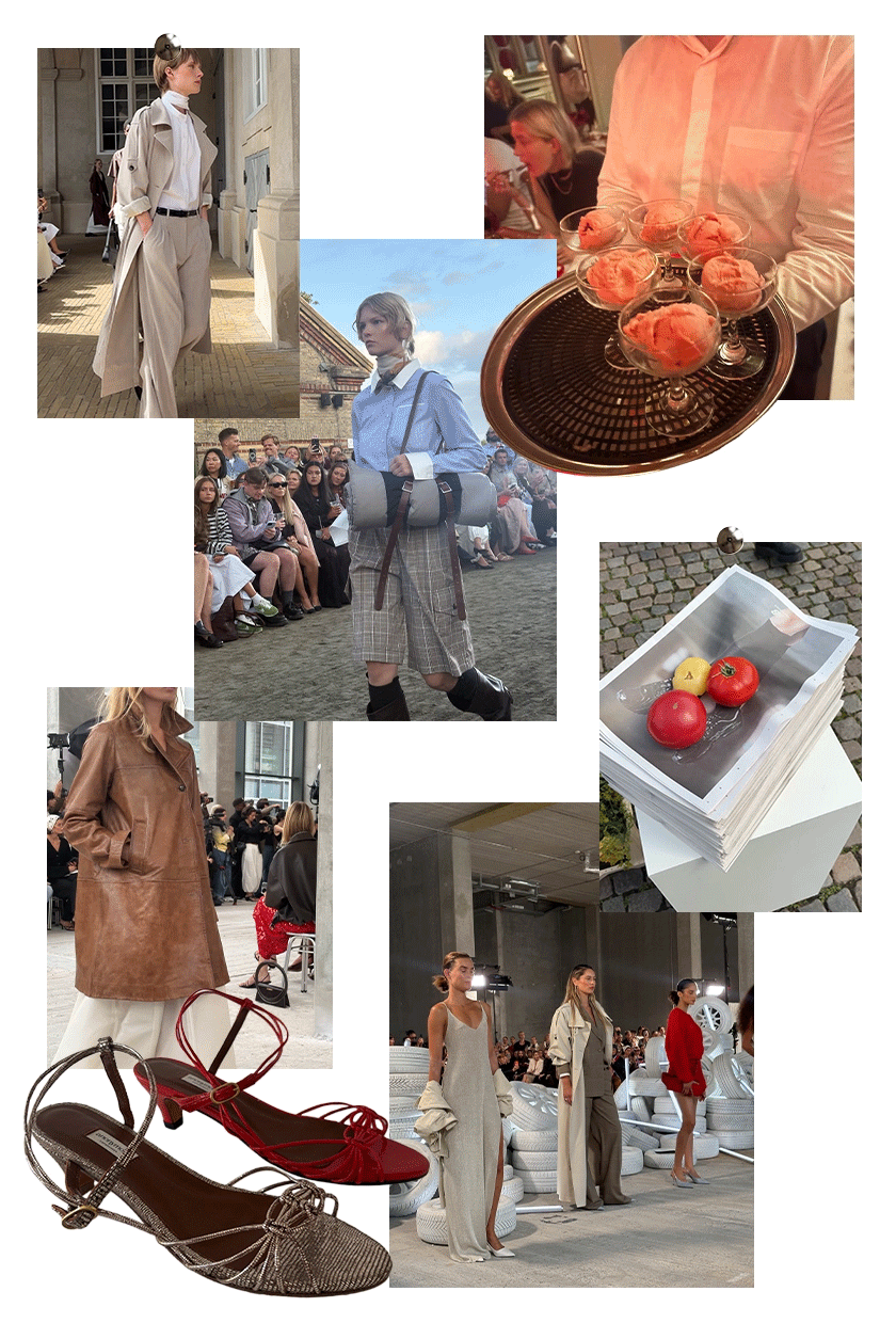 Collage of editor Ana Escalante attending Copenhagen Fashion Week.