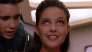 Ashley Judd cracking the code in Star Trek: The Next Generation