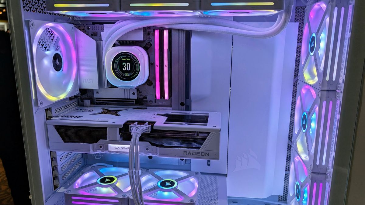 Corsair Nautilus in a custom build close up at Computex 2025