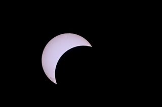 A view of a partial solar eclipse on April 8, 2024, in New York, United States.