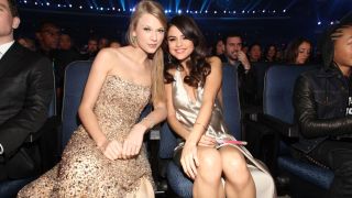 Singers Taylor Swift (L) and Selena Gomez at the 2011 American Music Awards held at Nokia Theatre L.A. LIVE on November 20, 2011 in Los Angeles, California.