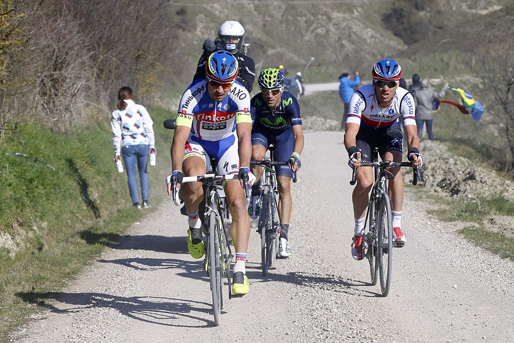 Sagan, Valverde and Stybar in the late breakaway