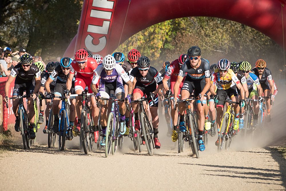 The start of the UCI elite men's race.