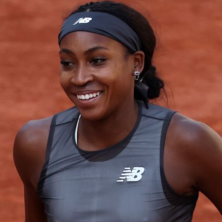 Coco Gauff wore a custom tennis dress from New Balance, alongside chunky sneakers at the 2026 French Open