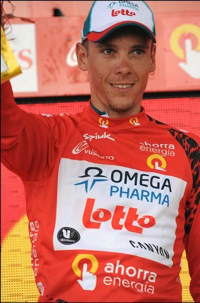 Philippe Gilbert (Omega Pharma - Lotto) remains in the Vuelta lead for another day.