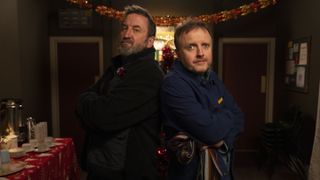 Neighbourhood watch: Neil (Lee Mack) and Scott (Chris McCausland) are on guard.