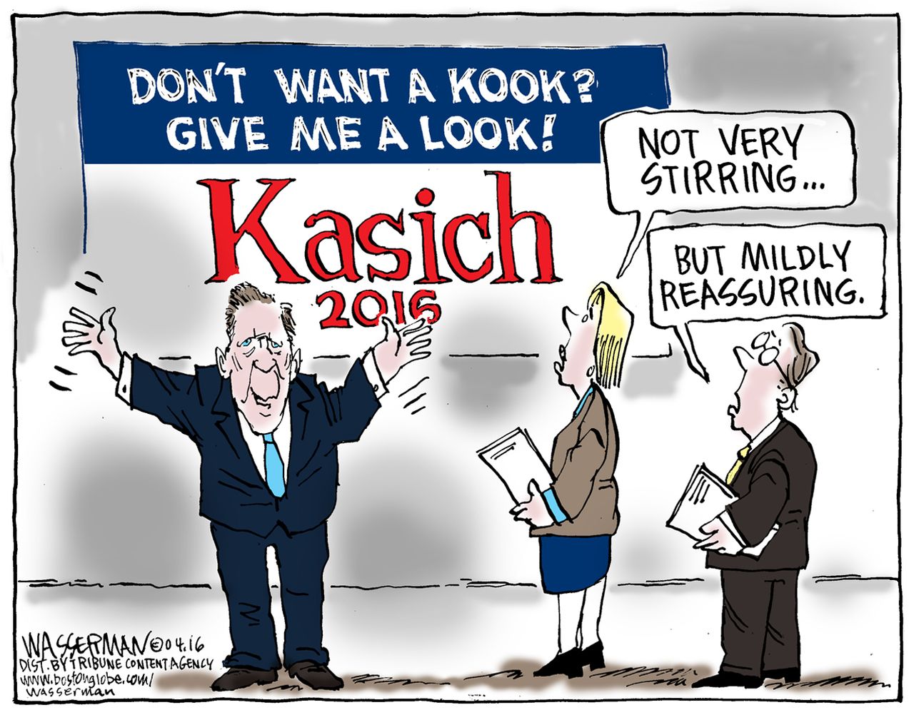 Political Cartoon U.S. Kasich 2016