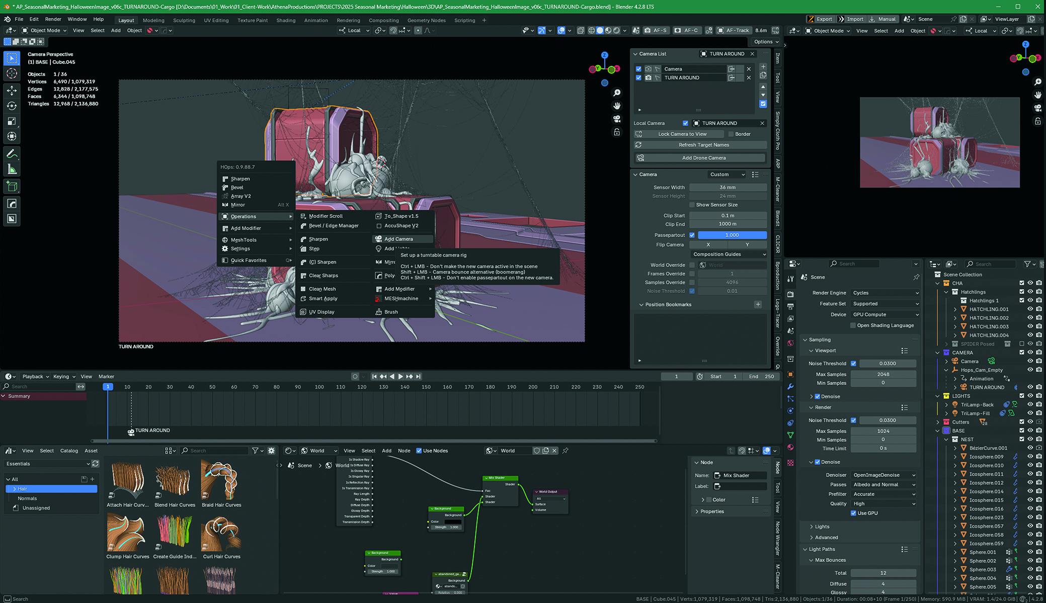 A render of a scene in a 3D modelling app