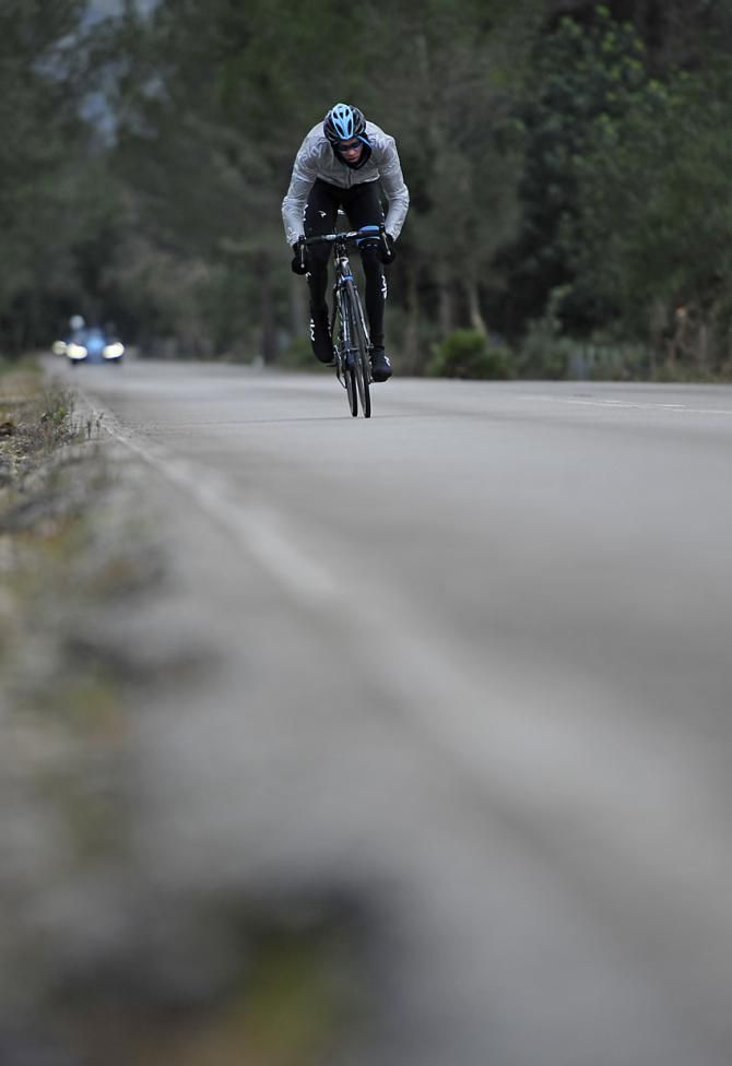 Chris Froome (Team Sky) gets out of the saddle for a sprint