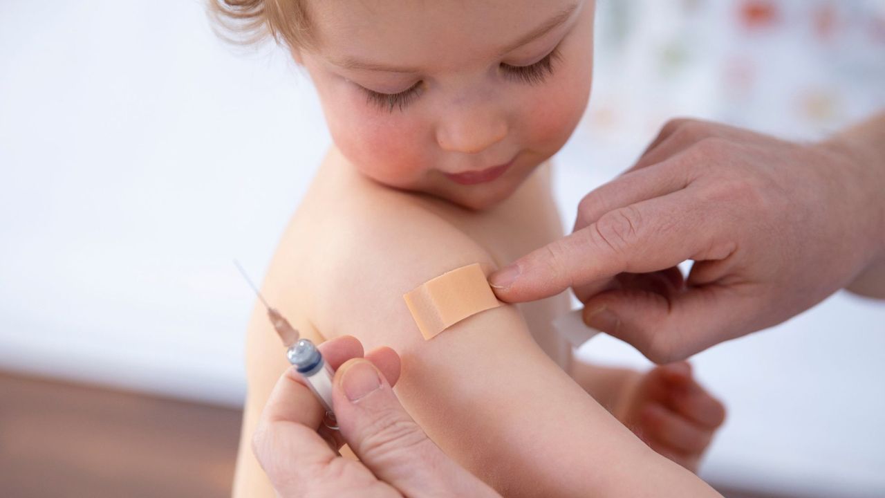 A child being vaccinated