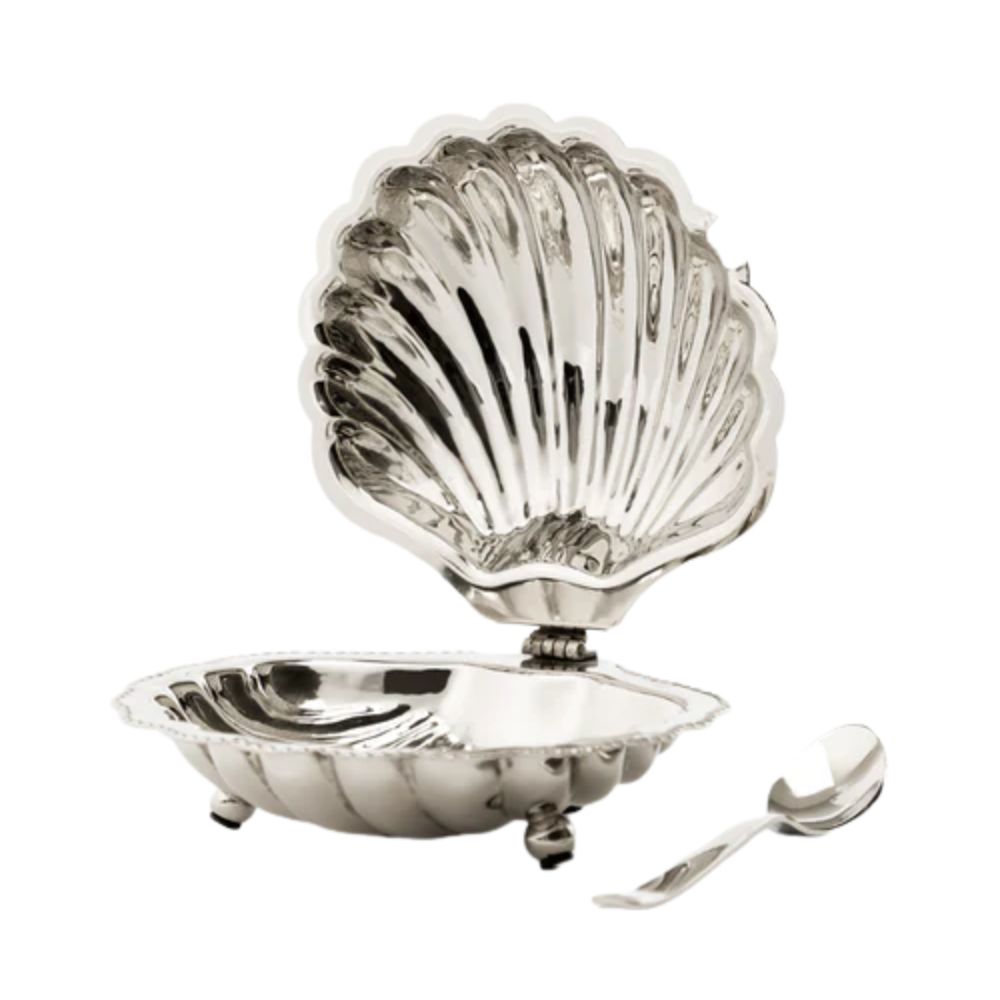 Clam Shell Serving Dish with Spoon