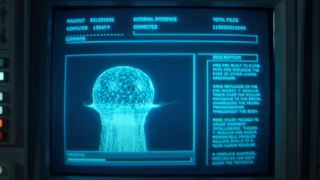 關於外星人的外星人生命的形式的信息,在外星人:地球上的計算機屏幕上顯示。