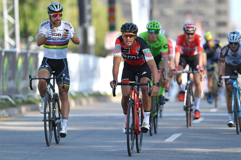 Peter Sagan is animated near the finish of the Grand Prix de Montreal